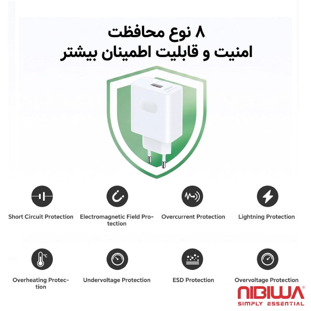Carregador Nibiwa 100 W para Honor e Huawei, branco - Imagem 2