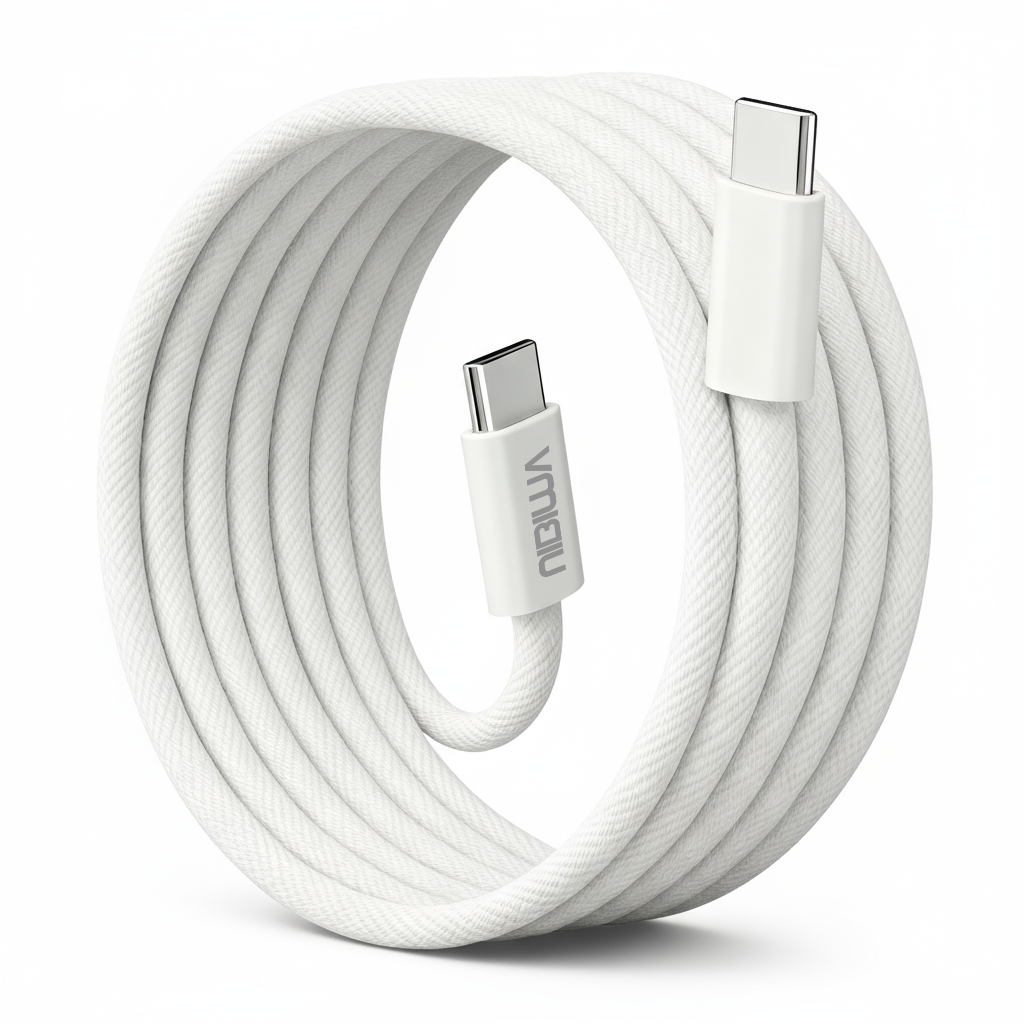 Cabo USB-C Nibiwa 240 W, 2 m, branco trançado