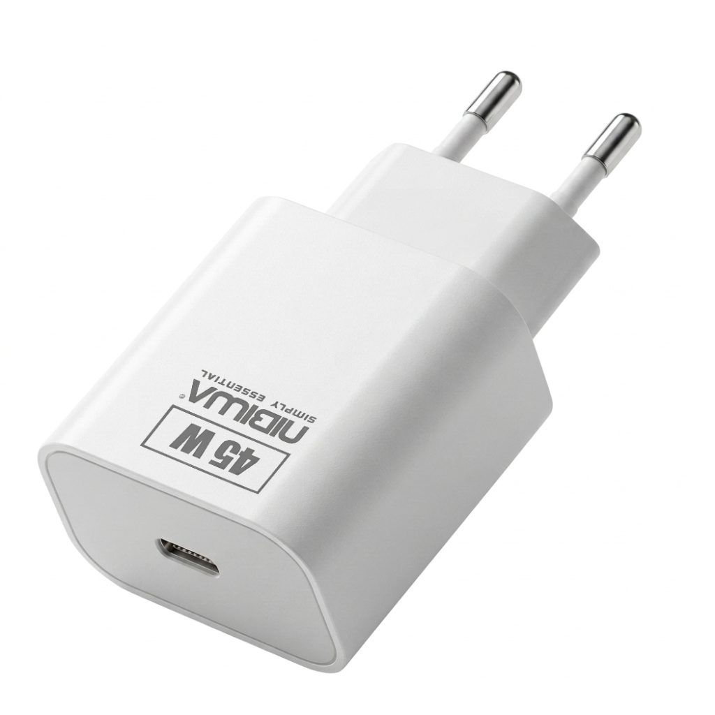 Carregador GaN Nibiwa 45 W, 1 porta, branco