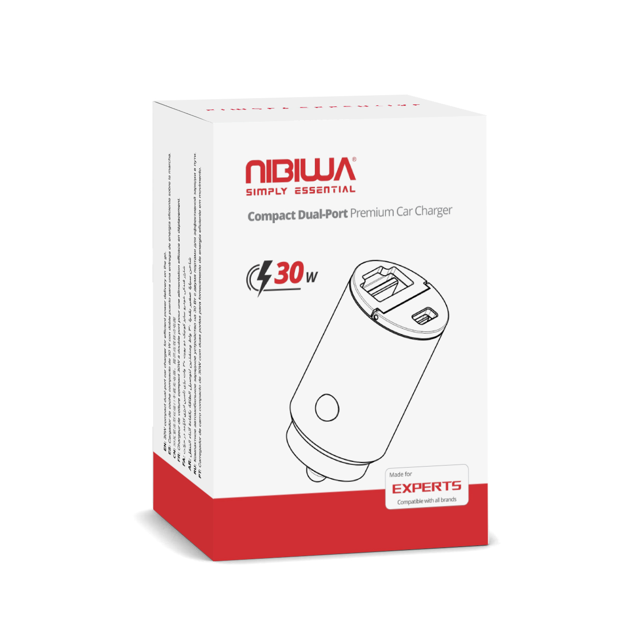 Carregador veicular Nibiwa 45 W, 2 portas, preto - Imagem 2