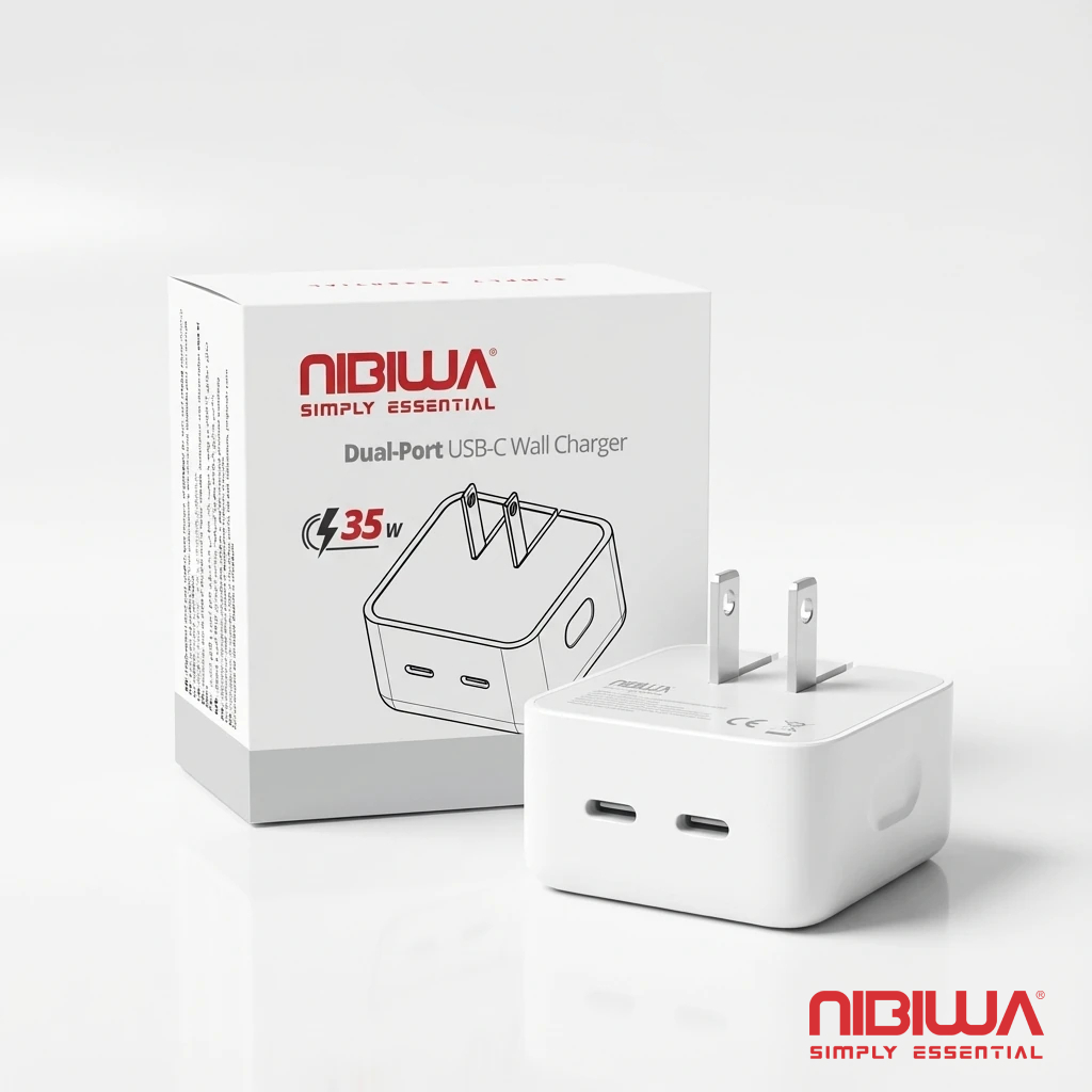 Carregador Nibiwa 35 W, 2 portas USB-C, branco - Imagem 6
