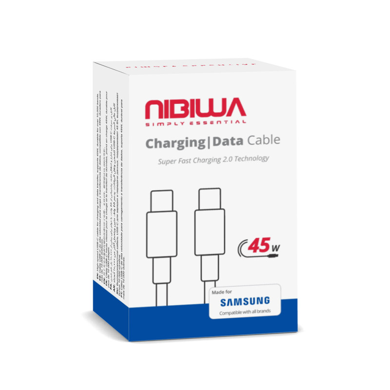 Cabo USB-C Nibiwa Super Fast Charging 2.0, 1 m, preto - Imagem 2