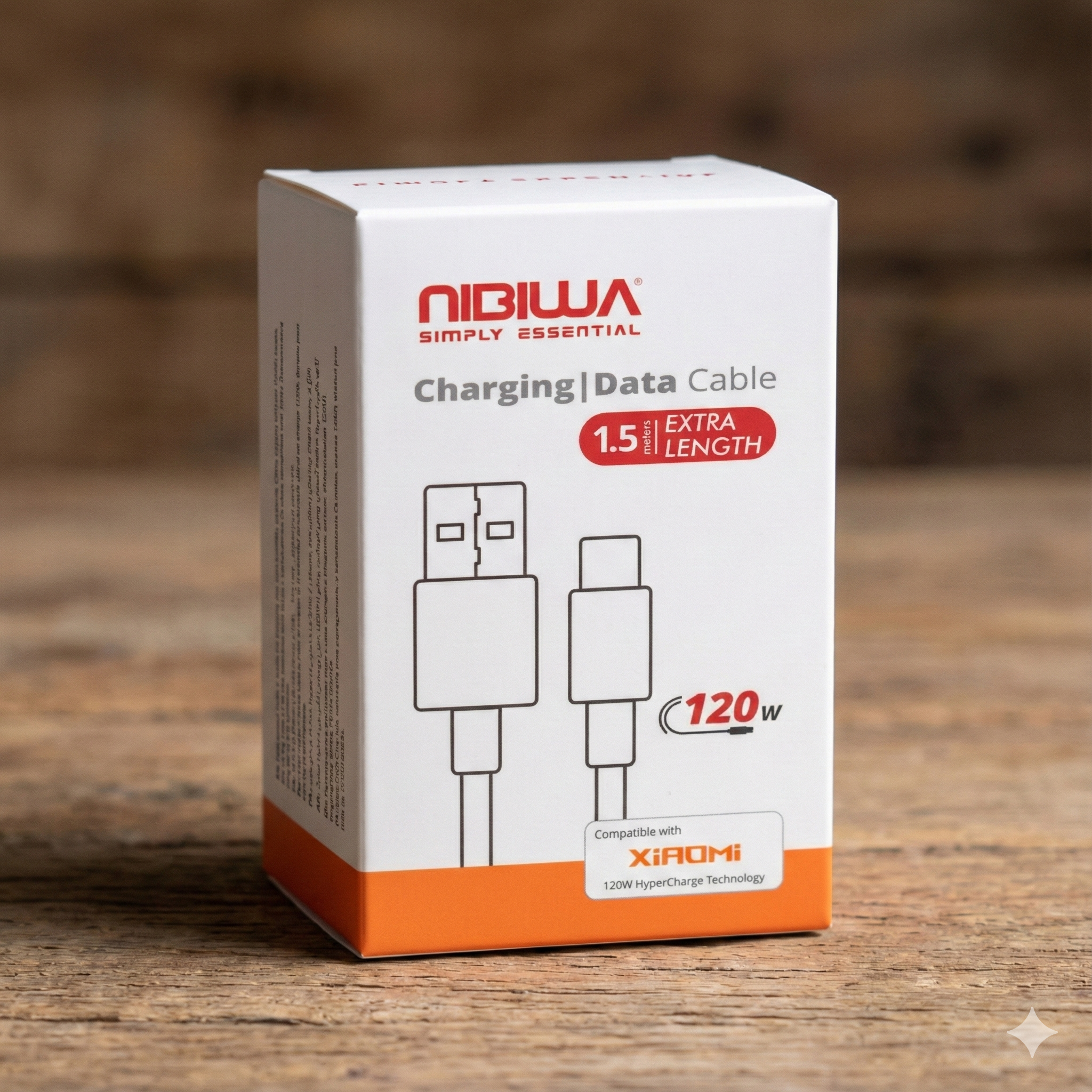 Cabo USB-A para USB-C Nibiwa 120 W para Xiaomi, 1,5 m, branco - Imagem 2
