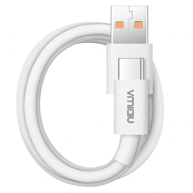Cabo USB-A para USB-C Nibiwa 66 W para Honor e Huawei, 1 m, branco