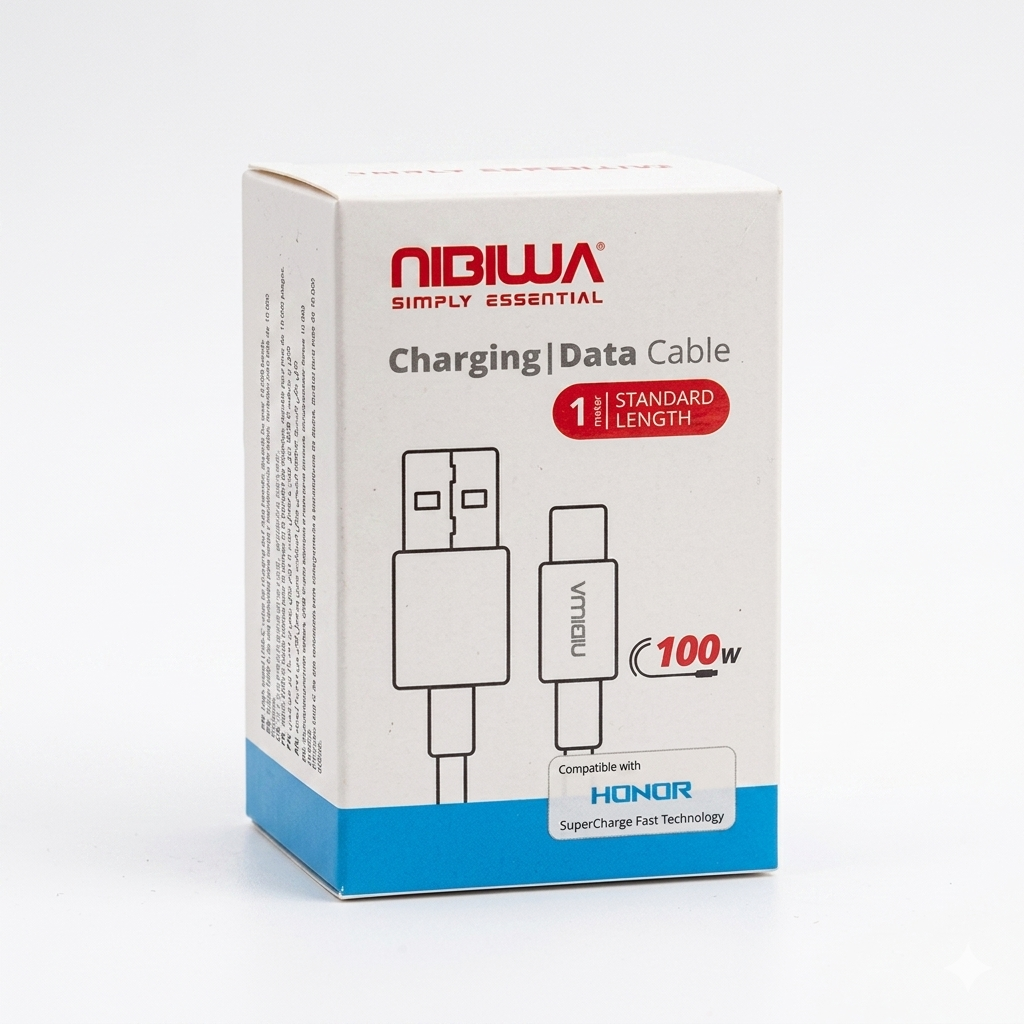 Cabo USB-A para USB-C Nibiwa 66 W para Honor e Huawei, 1 m, branco - Imagem 2