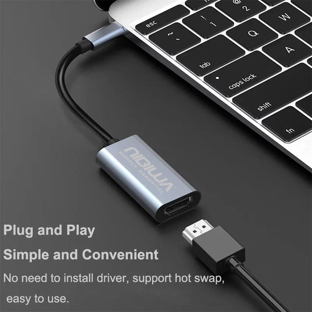 Adaptador USB-C para HDMI Nibiwa, 4K a 30 Hz, prata - Imagem 5